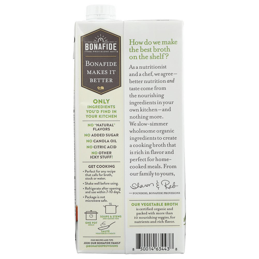 Bonafide Broth Vegetable Nsa Og - 32 Fluid Ounce, Case of 6