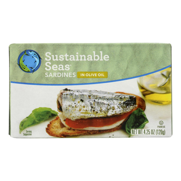 Sustainable Seas - Sardines In Olive Oil - Case of 12-4.25 Ounce