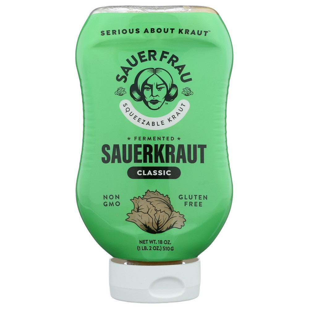 Sauer Frau Sauerkraut Classic Squeeze - 18 Ounce, Case of 6
