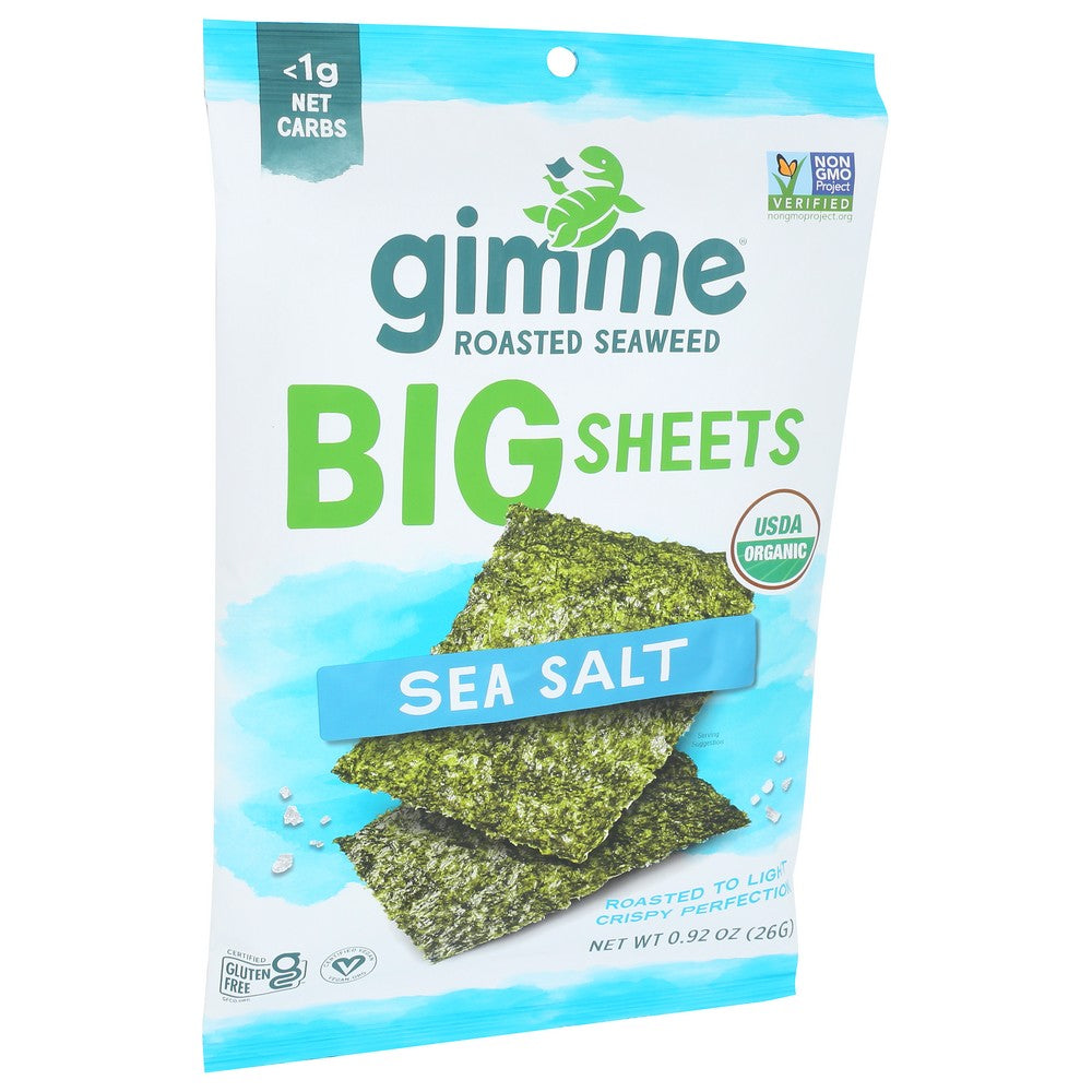 Gimme Seaweed Snack Sea Salt Sheet - 1 Ounce, Case of 10