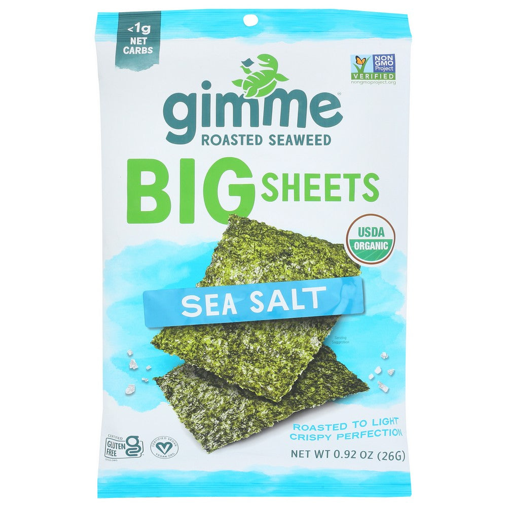 Gimme Seaweed Snack Sea Salt Sheet - 1 Ounce, Case of 10