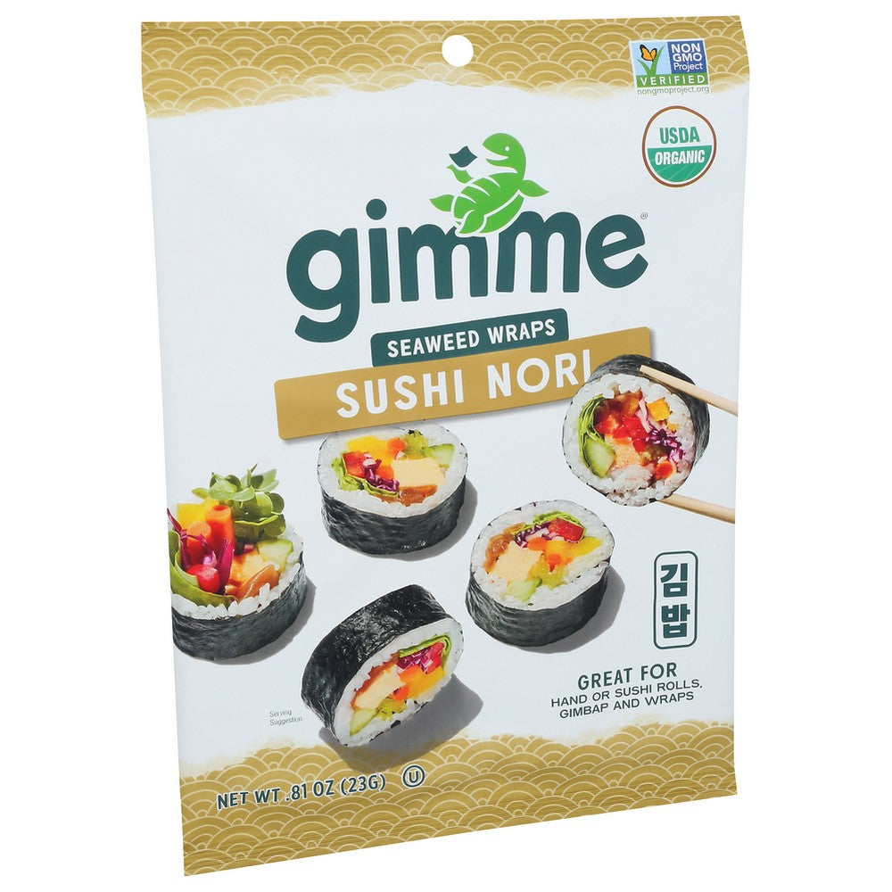 Gimme Seaweed Nori Wrap Organic - 1 Ounce, Case of 12