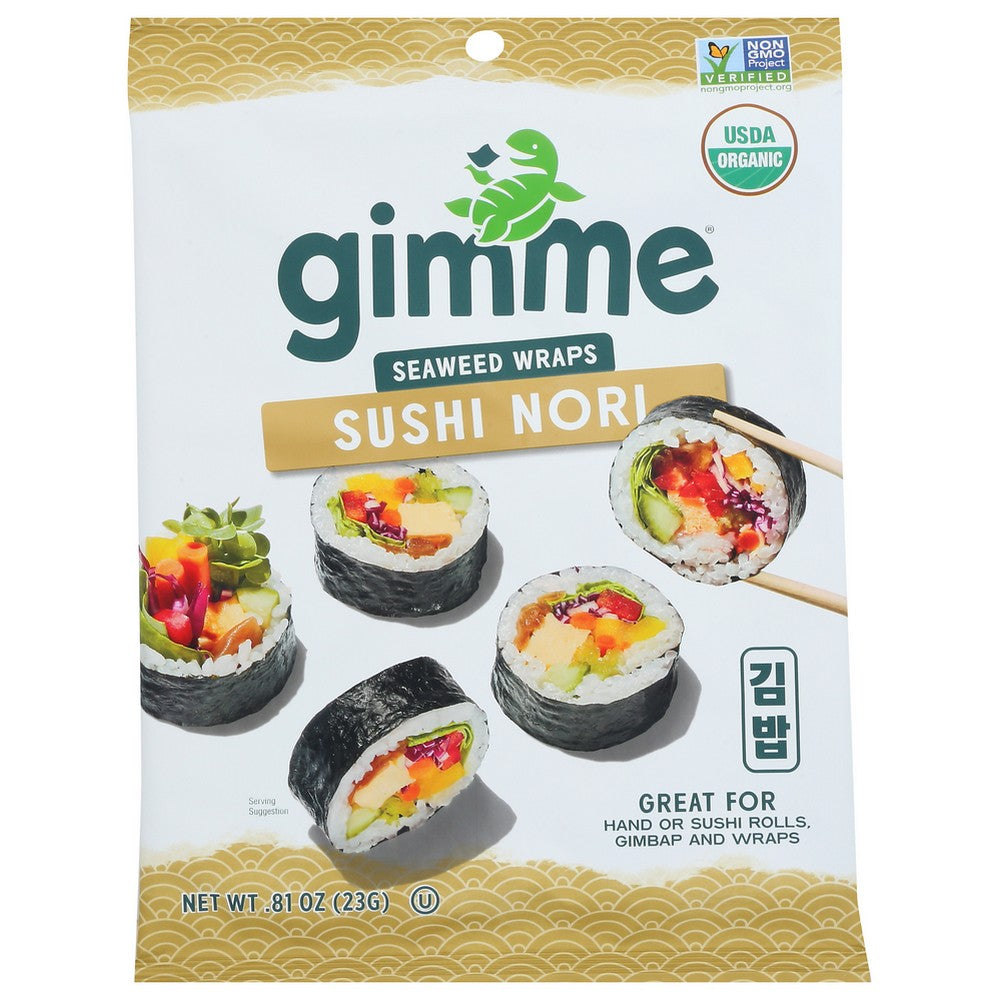 Gimme Seaweed Nori Wrap Organic - 1 Ounce, Case of 12
