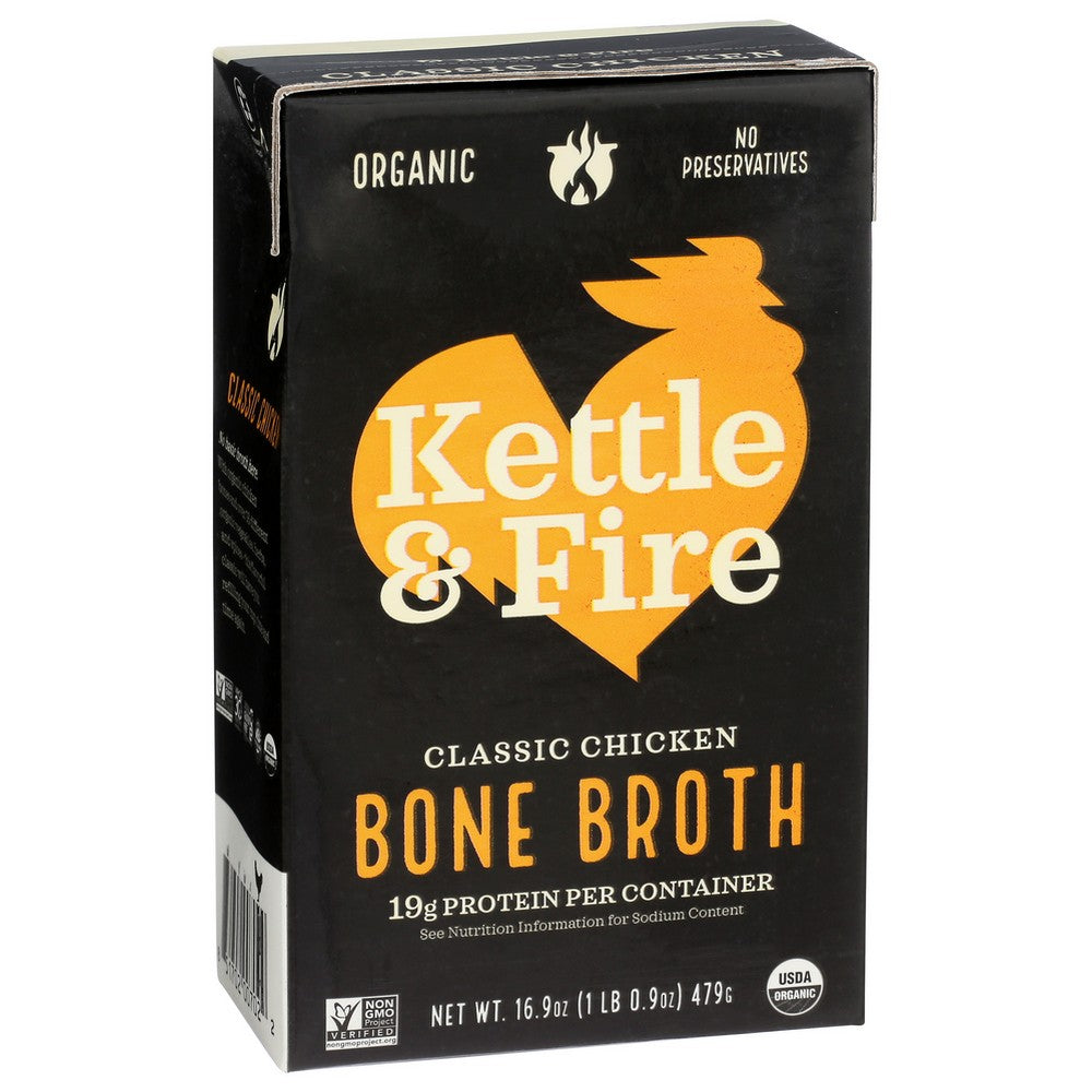 Kettle And Fire Broth Chicken Bone Organic - 17 Fluid Ounce, Case of 6