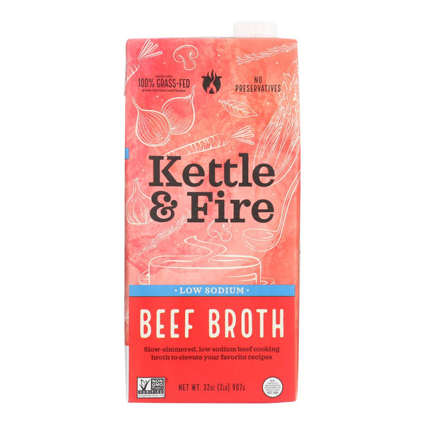 Kettle And Fire - Ckng Brth Beef Low Sodium - Case of 6-32 Ounce