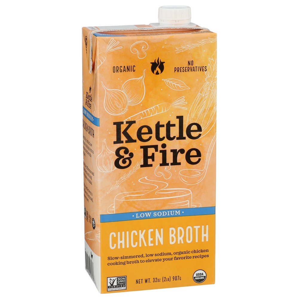 Kettle And Fire Broth Chicken Cookng Ls - 32 Ounce, Case of 8