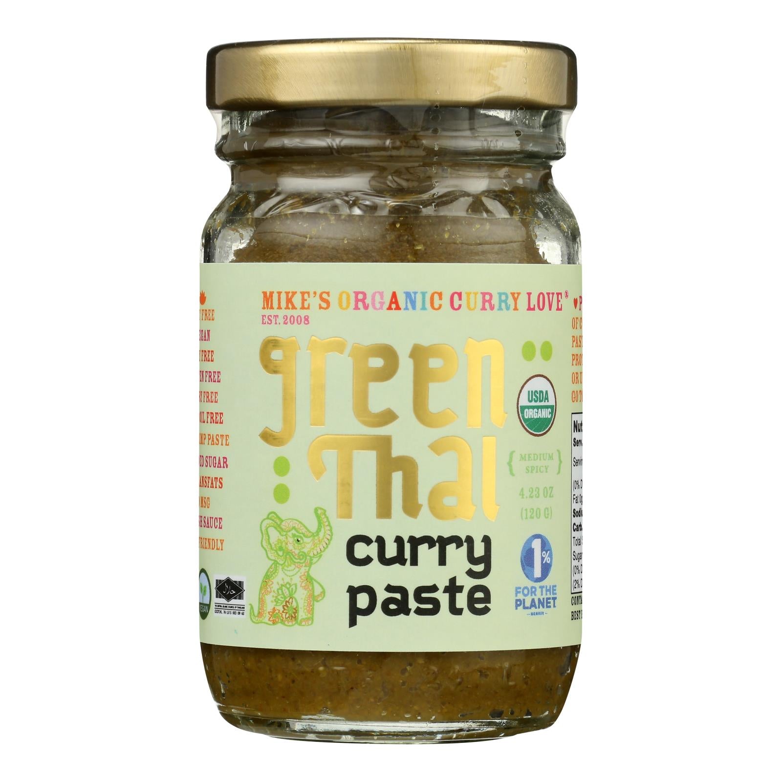 Mike's Organic Curry Love - Curypste Organic Green Thai Ms - Case of 6-4.23 Ounce