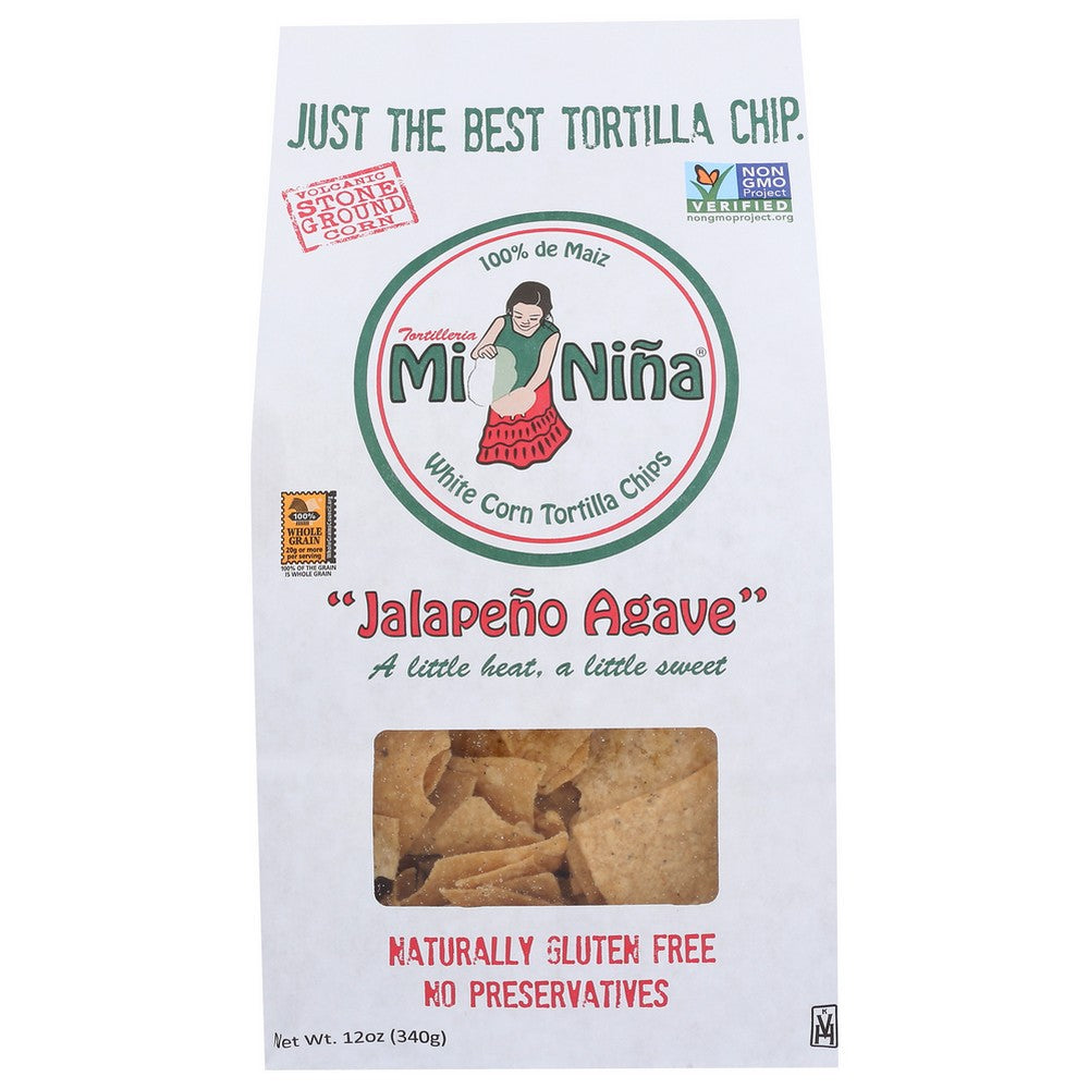 Mi Nina Tortilla Chip Jalpno Agav - 12 Ounce, Case of 9