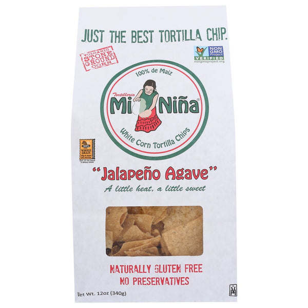 Mi Nina Tortilla Chip Jalpno Agav - 12 Ounce, Case of 9