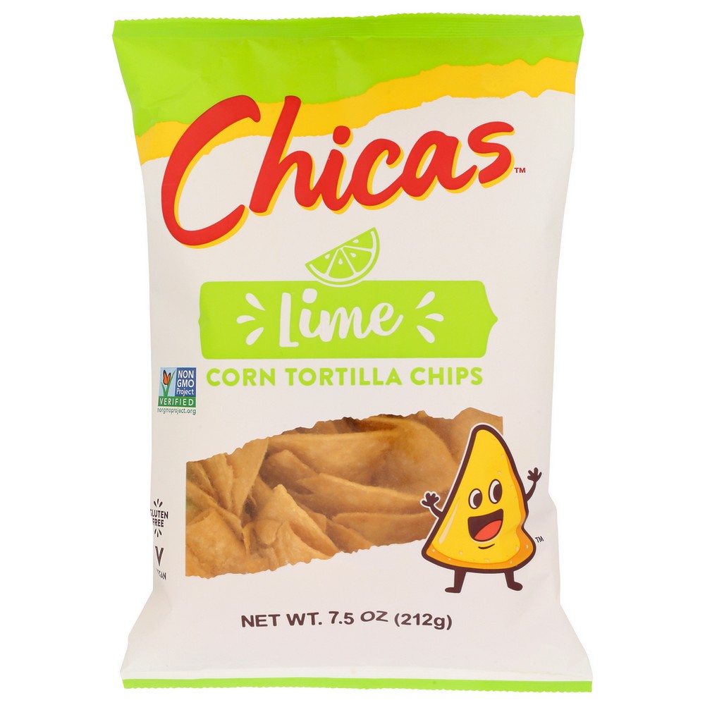 Chicas Chips Tortilla Lime Sslt - 8 Ounce, Case of 9