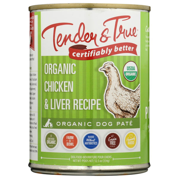 Tender & True™ 43002, Tender & True Anti-Biotic Free Chicken And Liver Wet Dog Food, 12.5 Oz.,  Case of 12