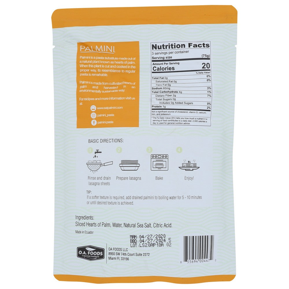 Palmini Lasagna Pouch - 12 Ounce, Case of 6