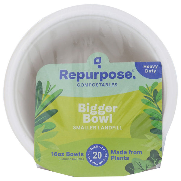Repurpose® Rpr.Bb1620.Mp12, Repurpose Bowls, Compostable, 20 Each,  Case of 12