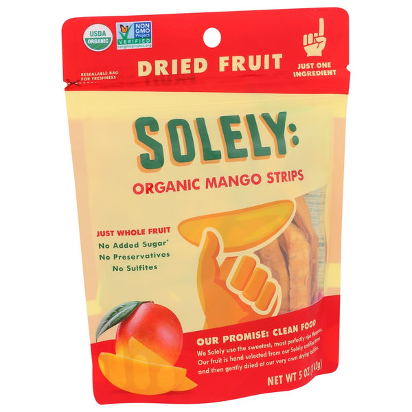 Solely , Mango Strips Organicanic Dried Fruit 5 Ounce,  Case of 6