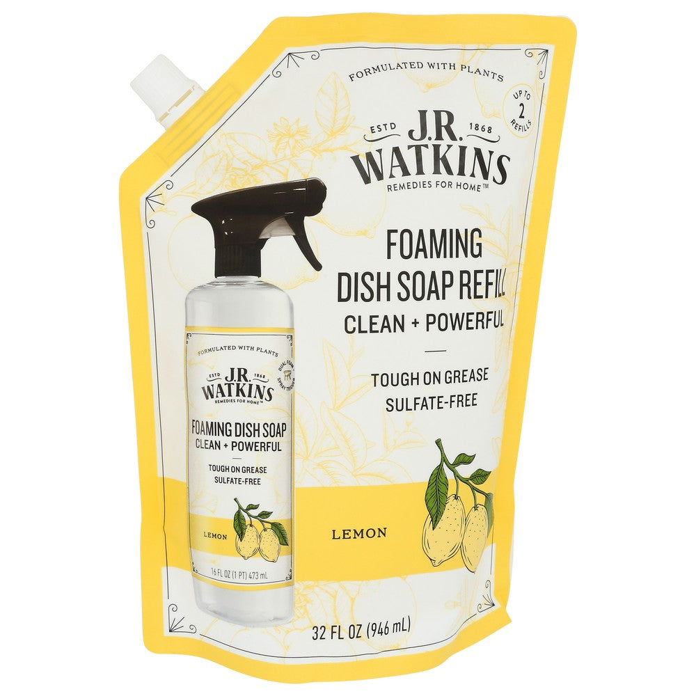 Jr Watkins Soap Dish Foamn Lemon Ref - 32 Fluid Ounce, Case of 6