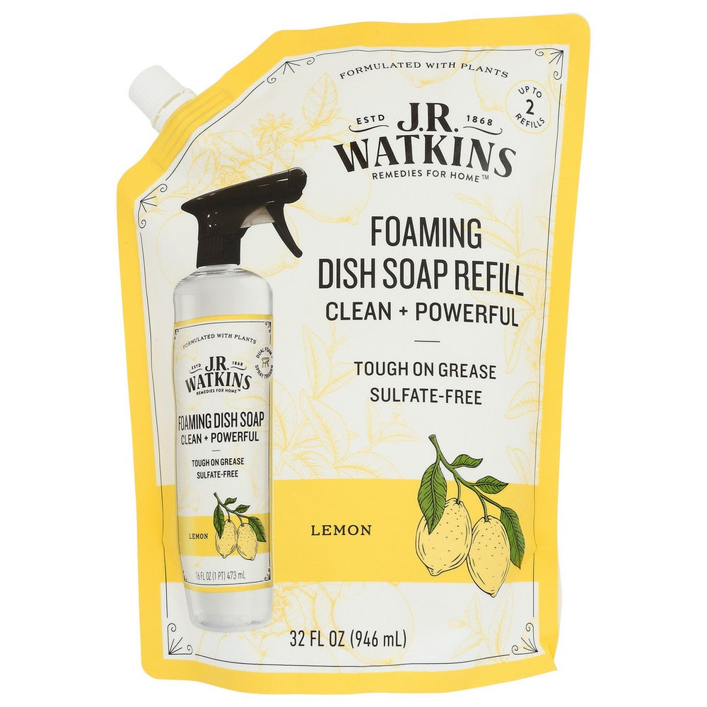 Jr Watkins Soap Dish Foamn Lemon Ref - 32 Fluid Ounce, Case of 6
