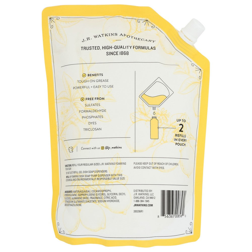 Jr Watkins Soap Dish Foamn Lemon Ref - 32 Fluid Ounce, Case of 6