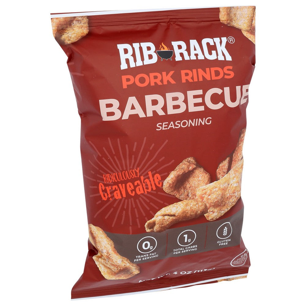 Rib Rack Pork Rinds Barbecue - 4 Ounce, Case of 12