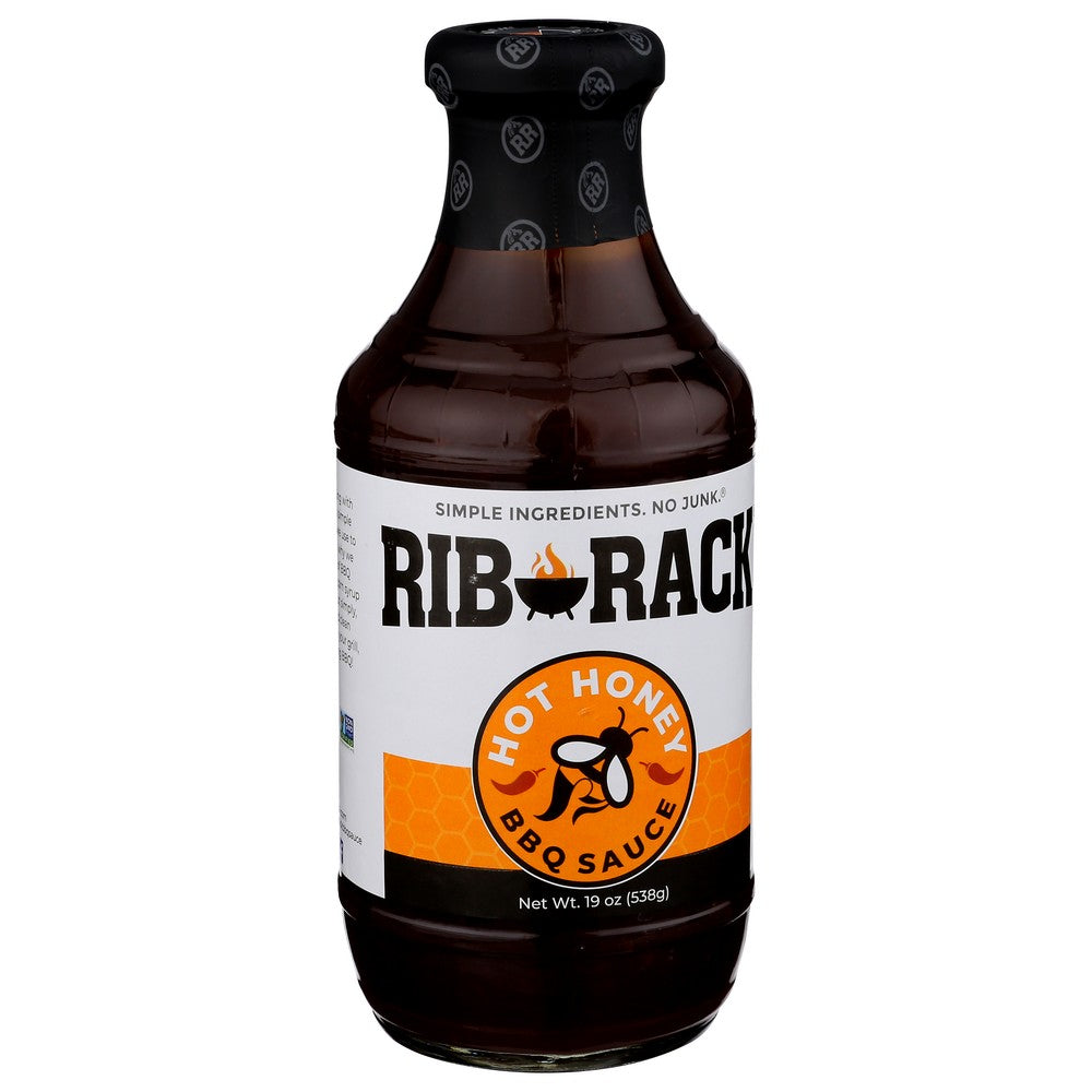 Rib Rack Sauce Ribs Hot Honey Bbq - 19 Ounce, Case of 6