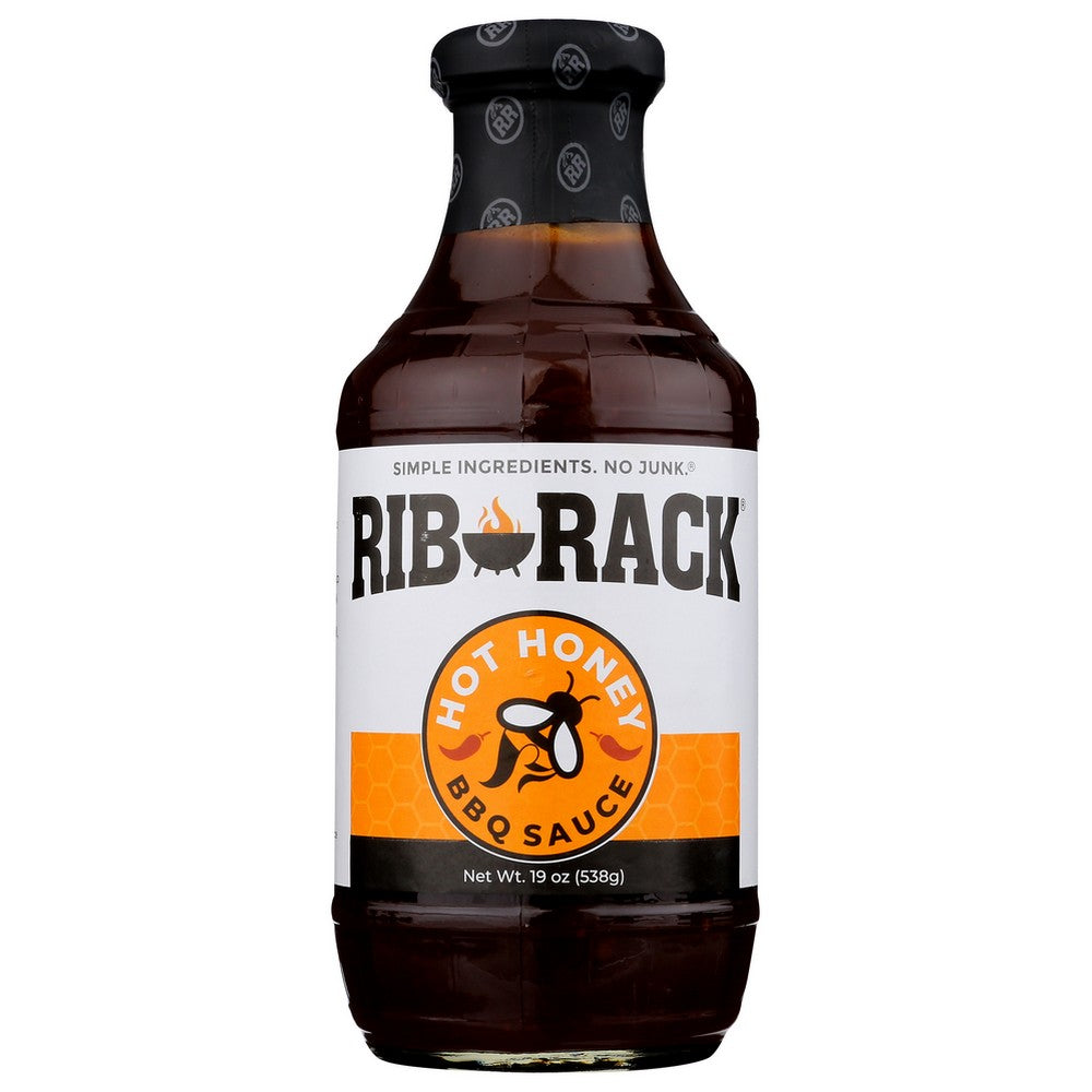Rib Rack Sauce Ribs Hot Honey Bbq - 19 Ounce, Case of 6