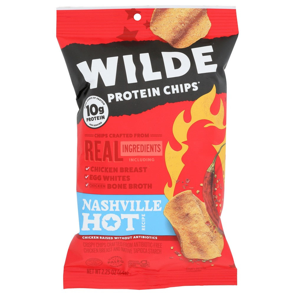 Wilde Snacks Chips Protein Nshvlle Hot - 2 Ounce, Case of 12