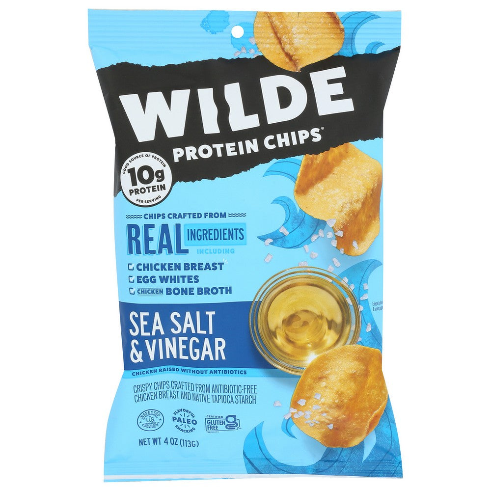 Wilde Snacks Chips Protein Sea Salt Vngr - 4 Ounce, Case of 12