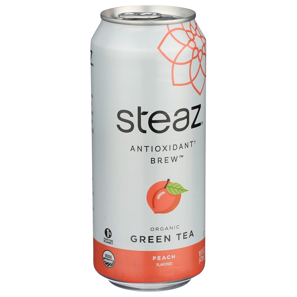 Steaz Tea Antiox Brew Peach Og - 16 Fluid Ounce, Case of 12