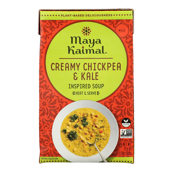 Maya Kaimal - Soup Creamy Chickpea Kale - Case of 12-17.6 Fluid Ounce