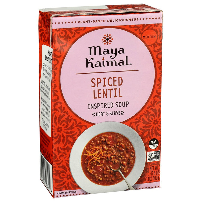 Maya Kaimal Soup Spiced Lentil - 18 Ounce,  Case of 12