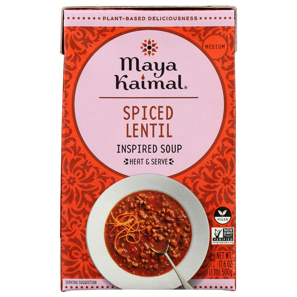 Maya Kaimal Soup Spiced Lentil - 18 Ounce,  Case of 12