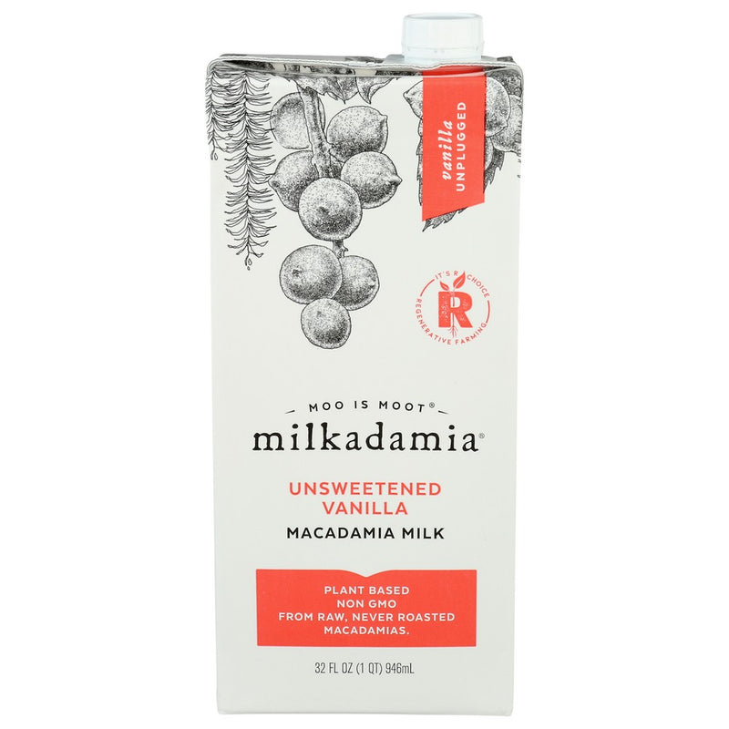 Milkadamia® Jb-04510, Milkadamia Macadamia Milk, Unsweetened Vanilla, 32 Oz.,  Case of 6