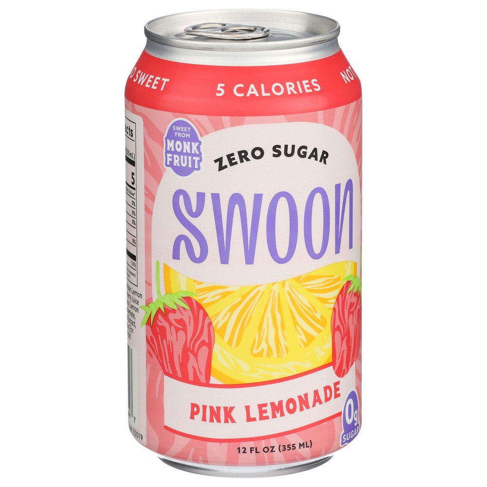Swoon Lemonade Pink Zero Sugar - 12 Fluid Ounce, Case of 12