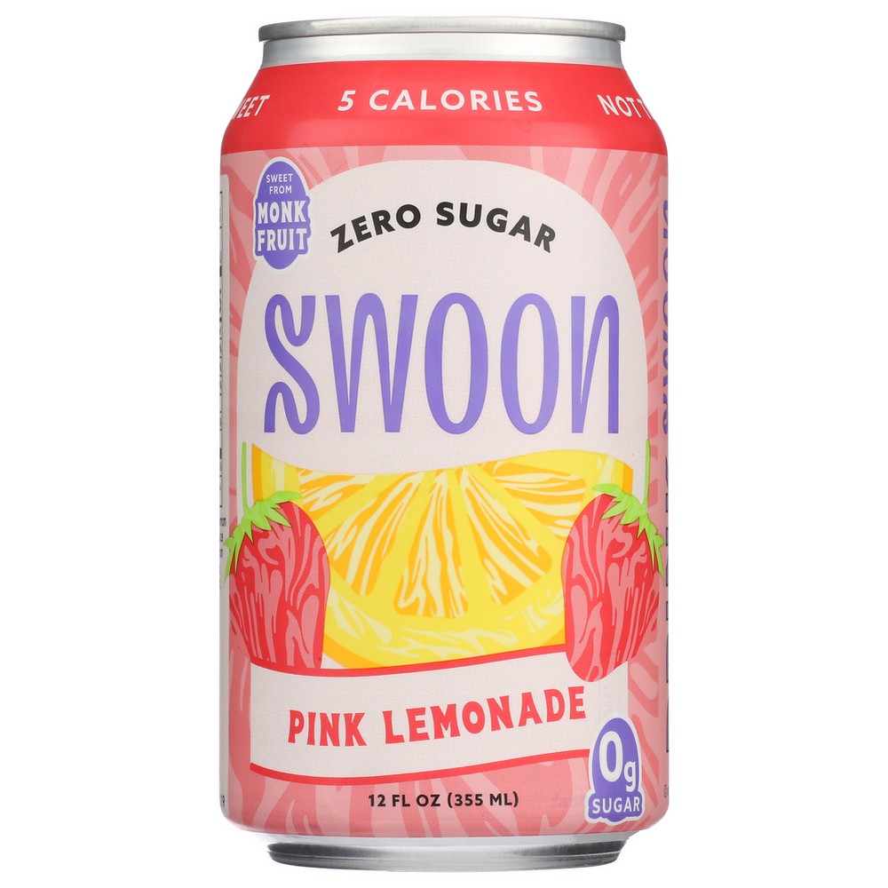 Swoon Lemonade Pink Zero Sugar - 12 Fluid Ounce, Case of 12