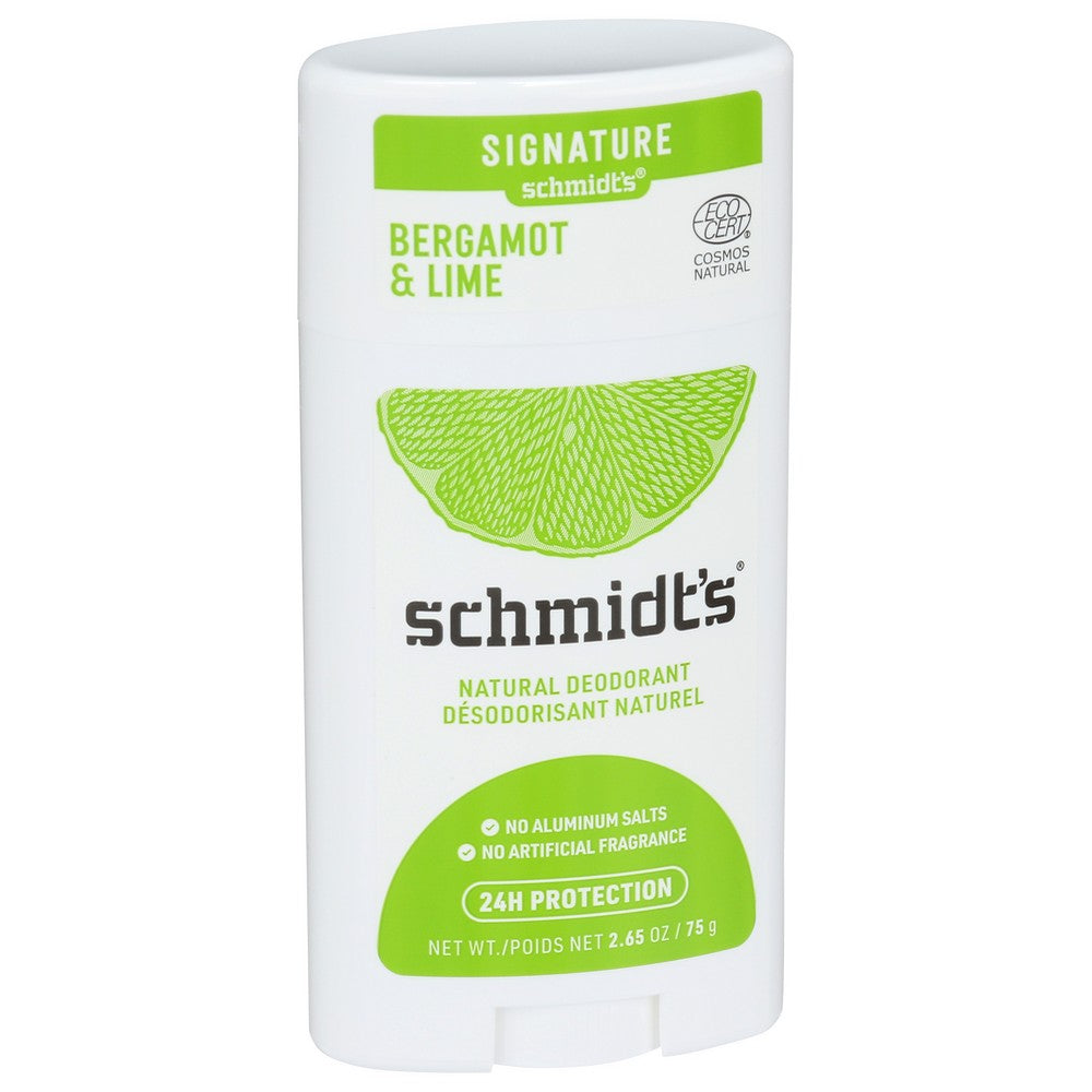 Schmidts Deodorant Bergamont Lime - 3 Ounce, Case of 3