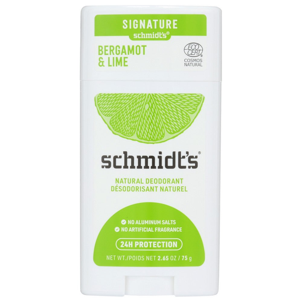 Schmidts Deodorant Bergamont Lime - 3 Ounce, Case of 3