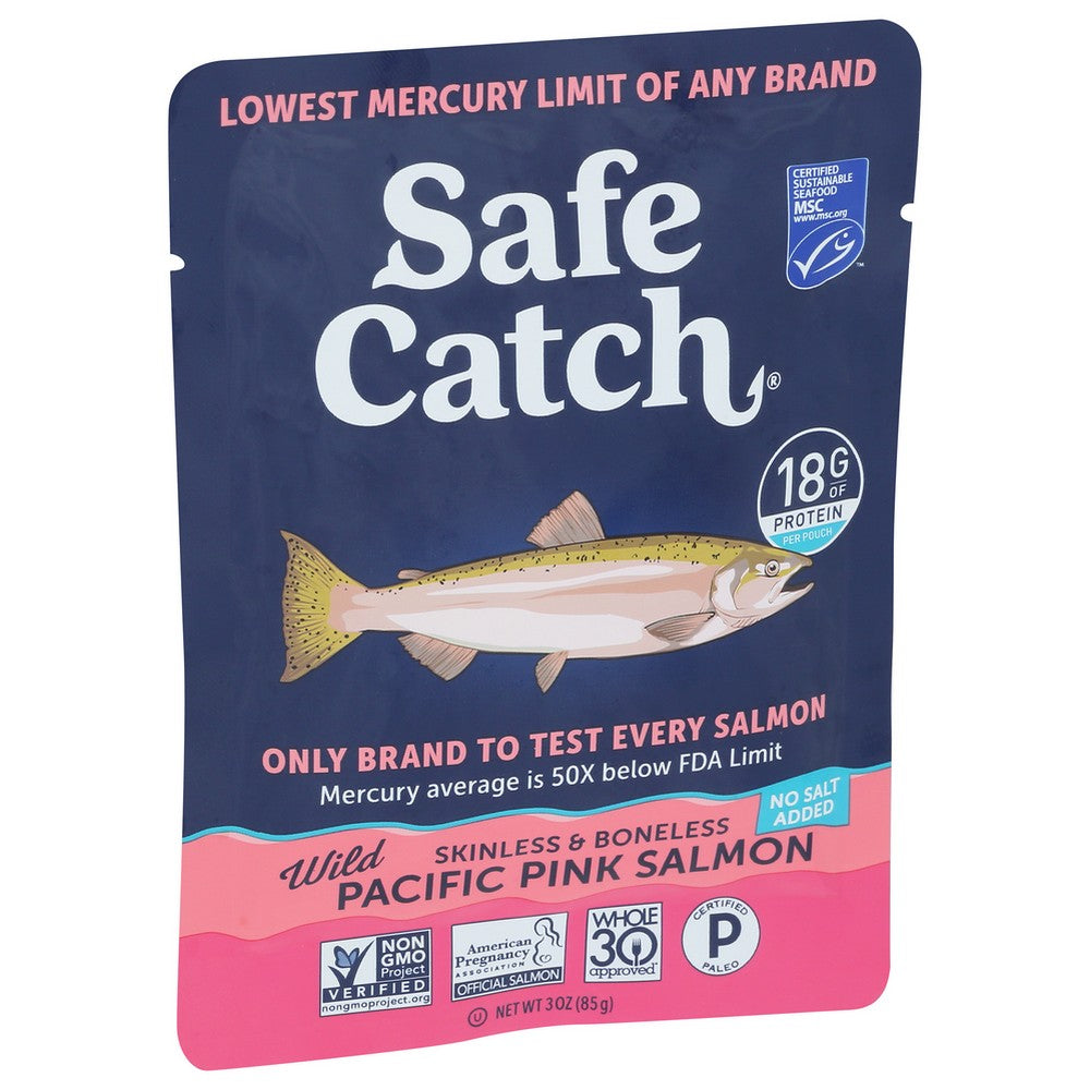 Safecatch Salmon Pouch No Salt Add - 3 Ounce, Case of 12