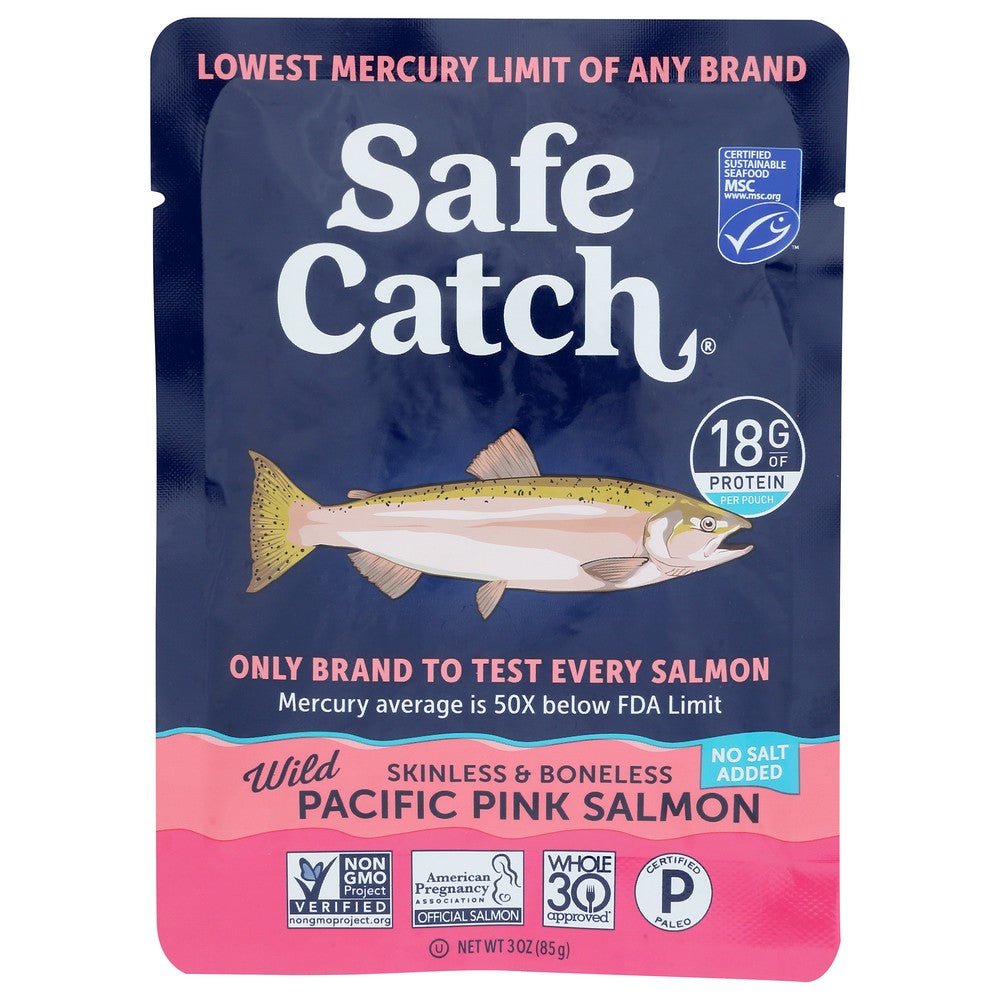 Safecatch Salmon Pouch No Salt Add - 3 Ounce, Case of 12