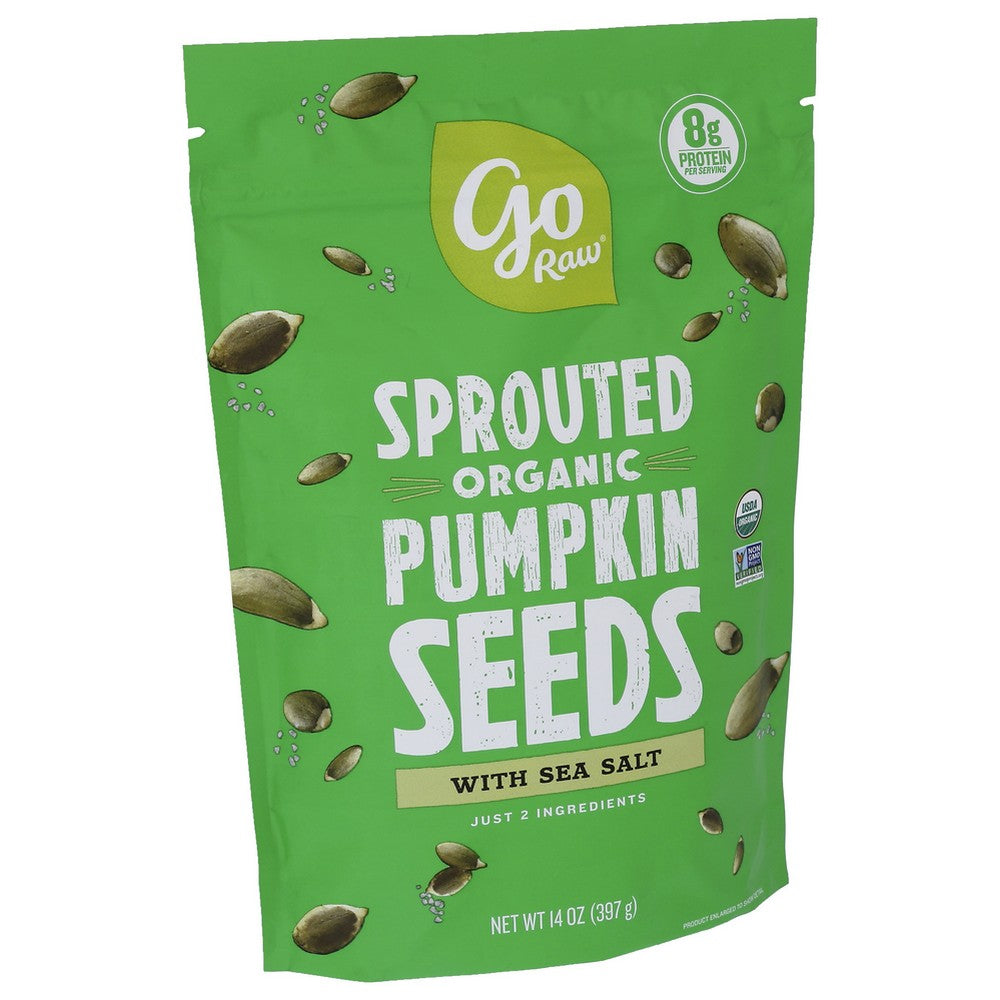 Go Raw Seed Pumpkin Sprtd Organic - 14 Ounce, Case of 6