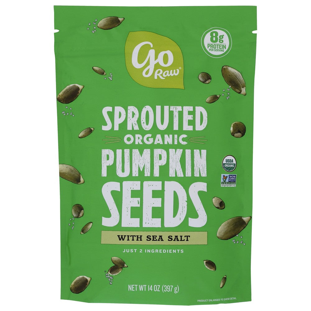 Go Raw Seed Pumpkin Sprtd Organic - 14 Ounce, Case of 6