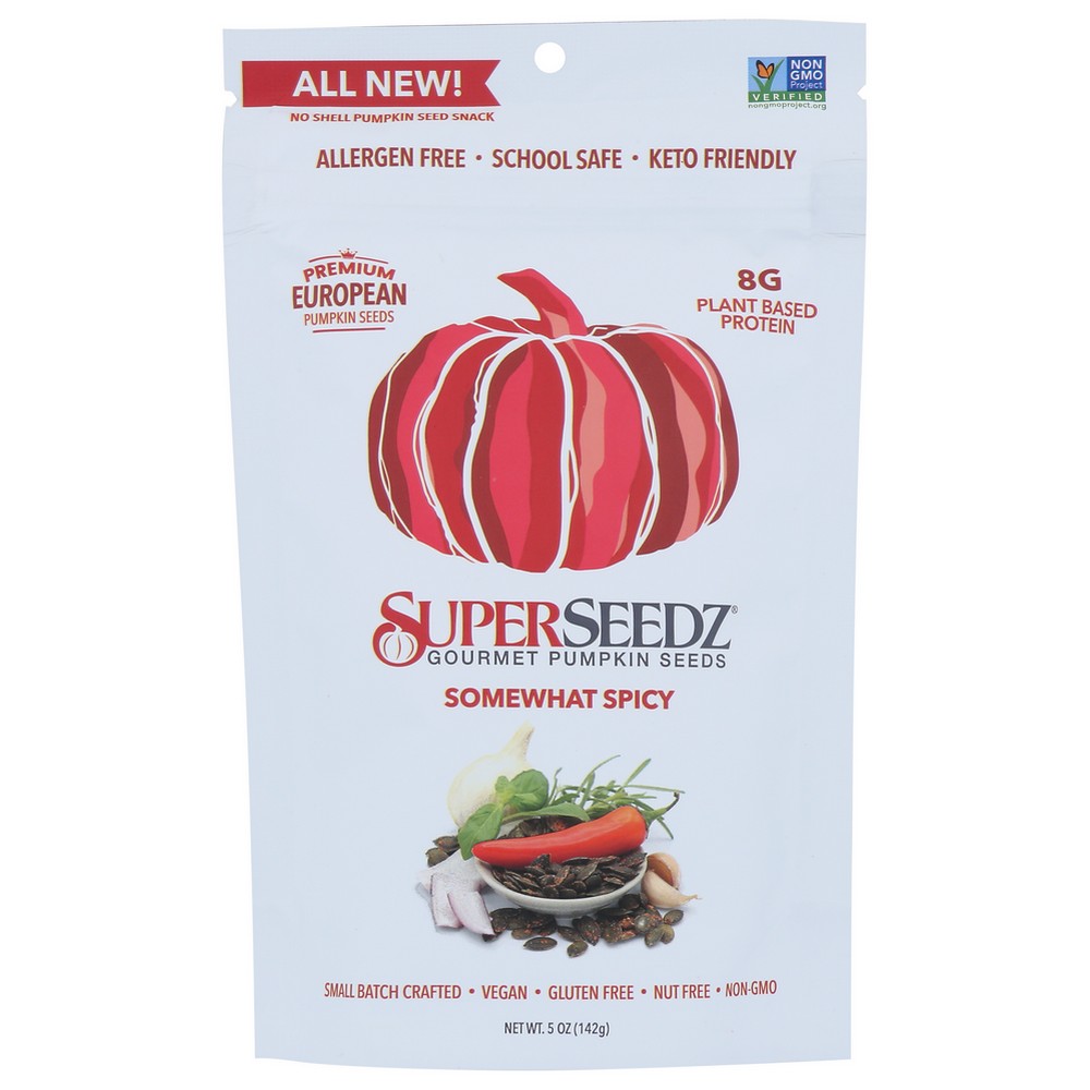 Super Seedz Seed Pumpkin Somwhat Spicy - 5 Ounce, Case of 6