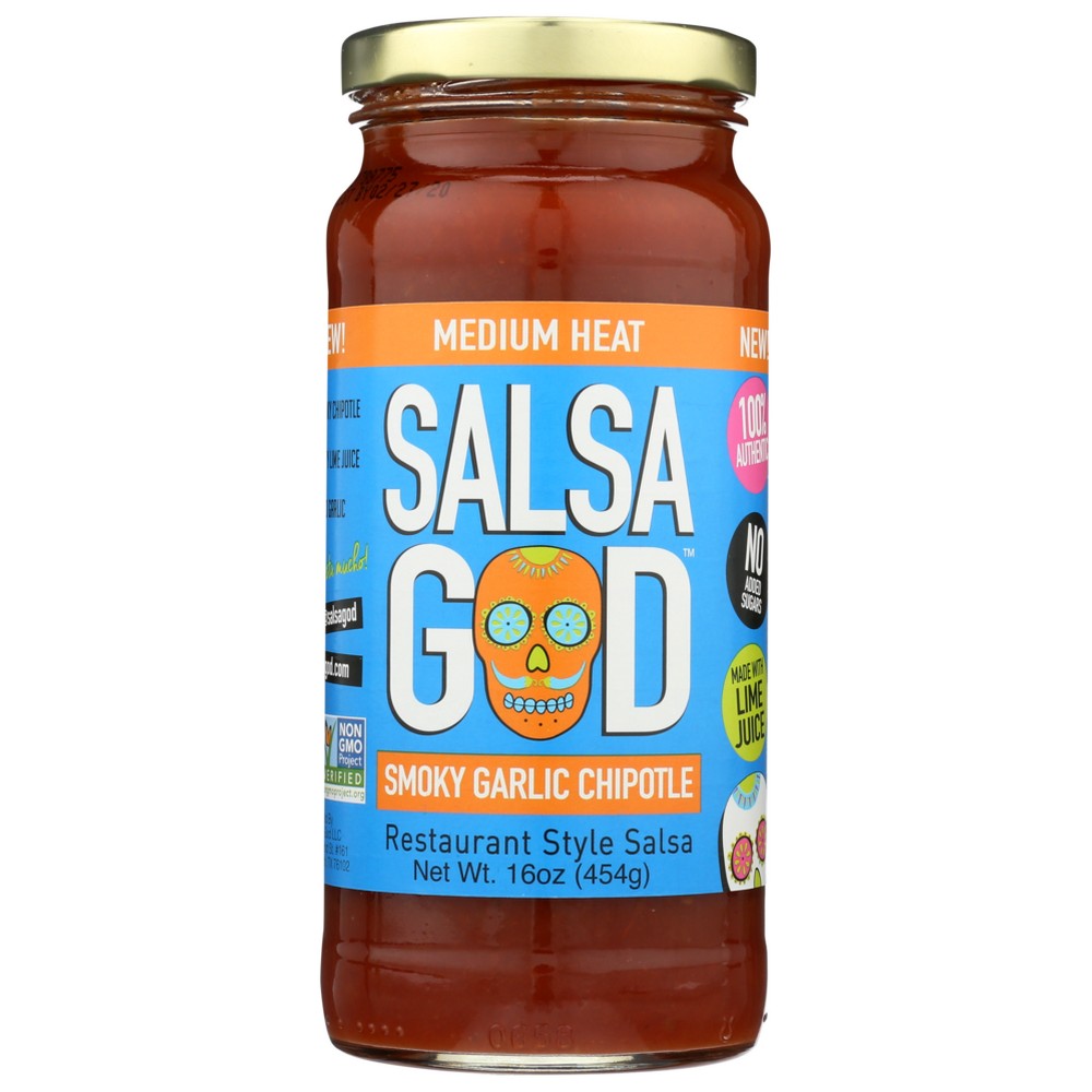 Salsa God Salsa Smoky Garlic Chipot - 16 Ounce, Case of 6