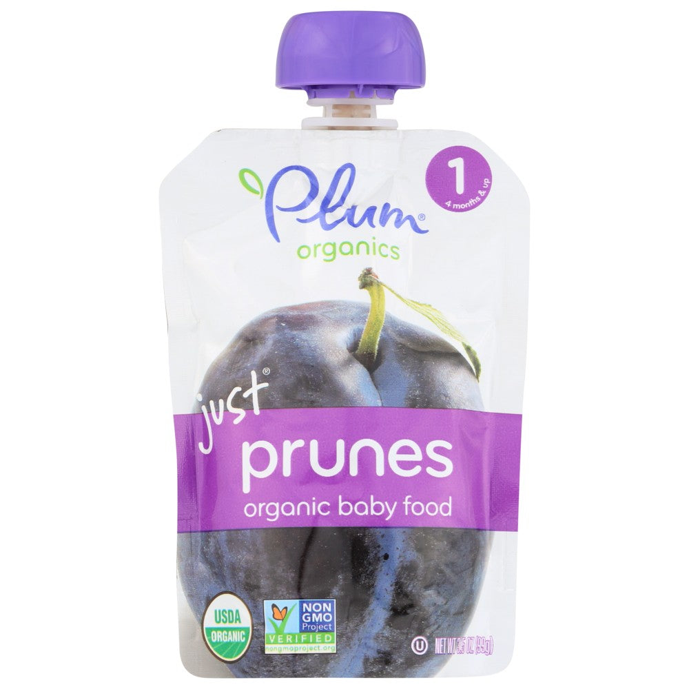 Plum Organics Baby Puree Jst Fruit Prune Organ - 4 Ounce, Case of 12