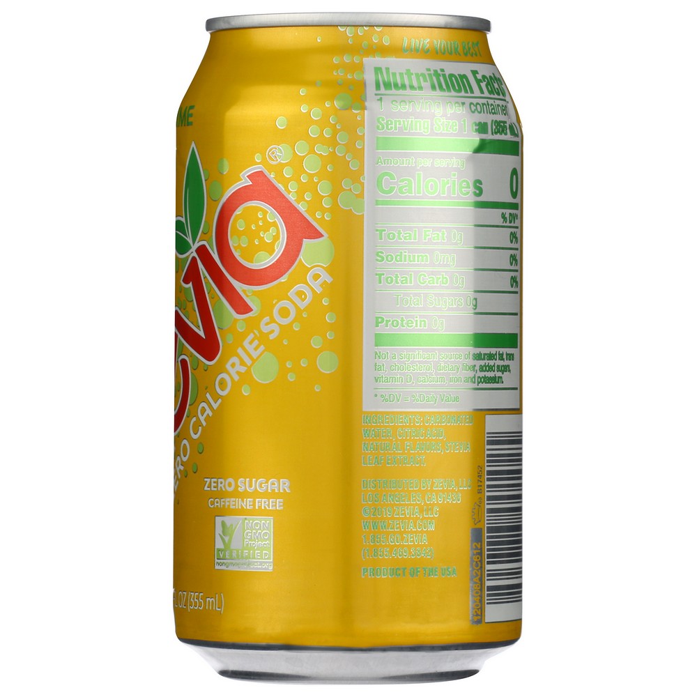 Zevia Soda Twist Natural 6pk - 72 Fluid Ounce, Case of 4