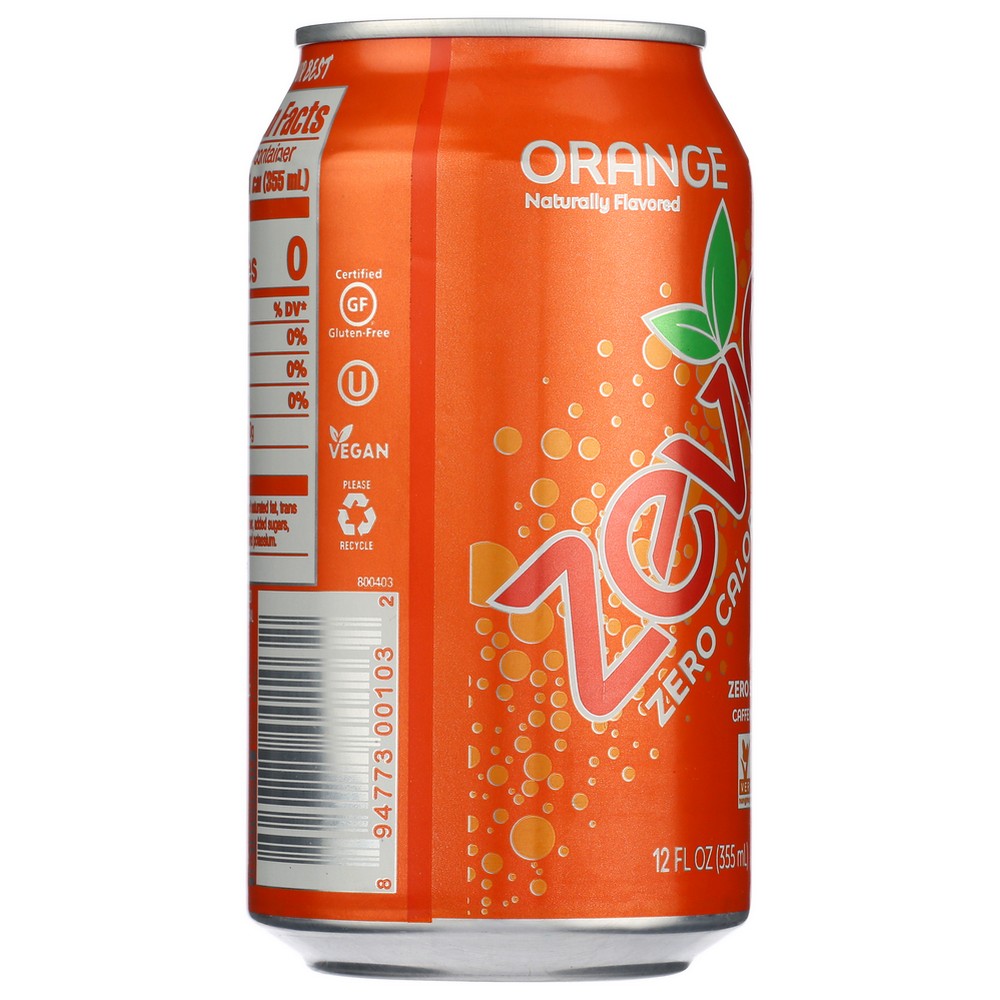 Zevia Soda Orange Natural 6pk - 72 Fluid Ounce, Case of 4