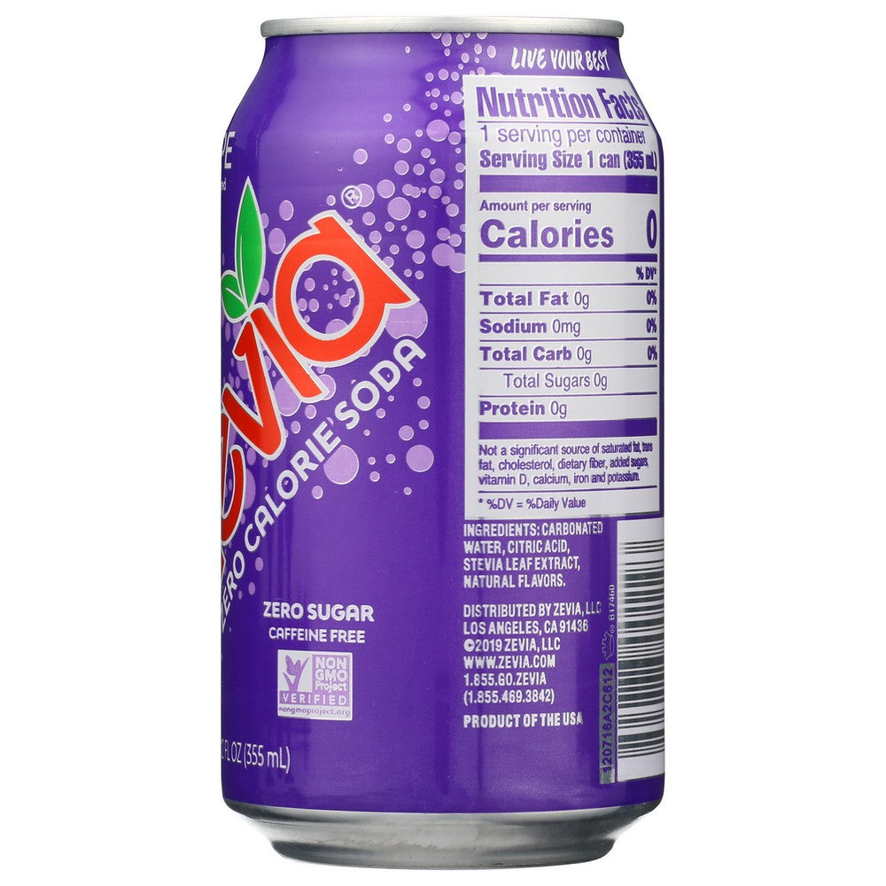 Zevia Soda Grape 6pk - 72 Fluid Ounce, Case of 4