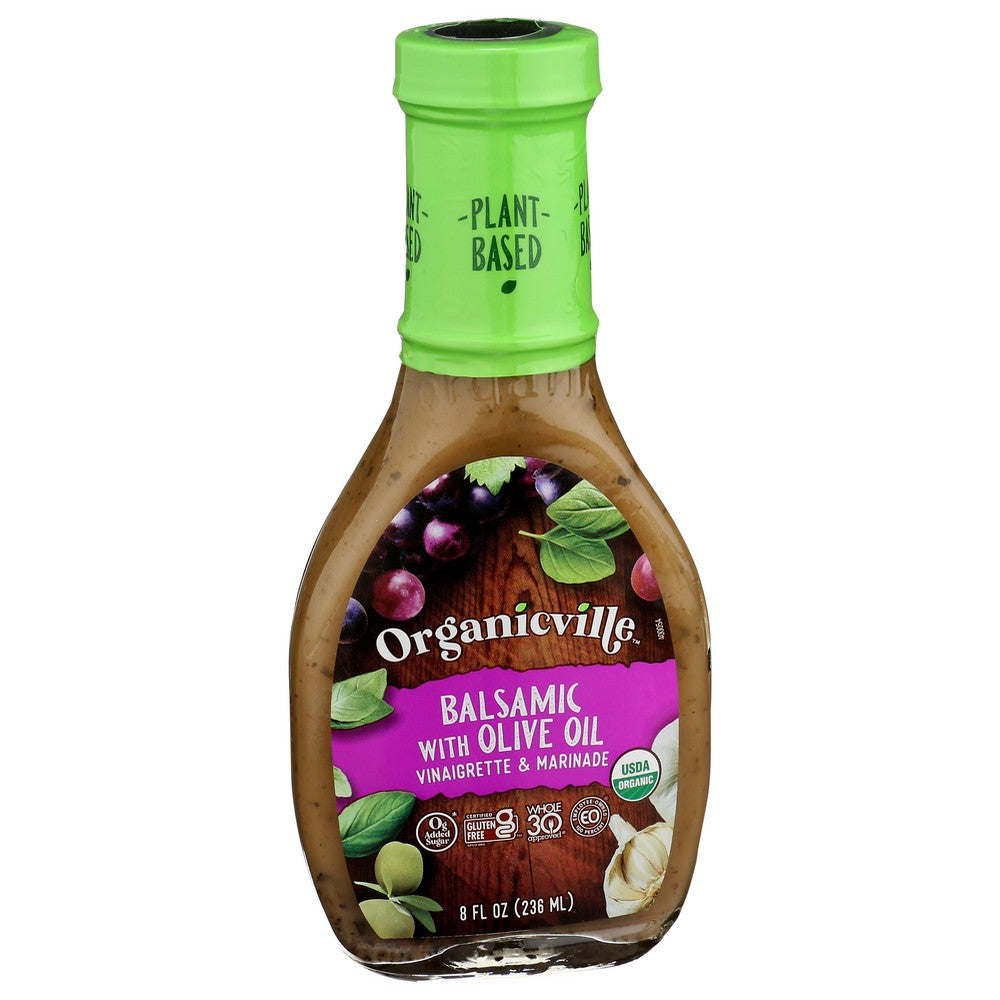 Organicville Drssng Vngrt Ooil Balsmc Organic - 8 Ounce, Case of 6
