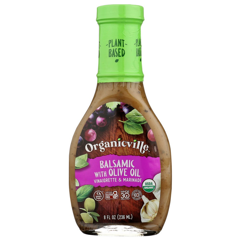 Organicville Drssng Vngrt Ooil Balsmc Organic - 8 Ounce, Case of 6