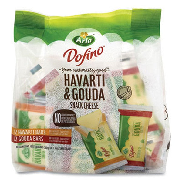 Arla Havarti And Gouda Cheese Snack Bars, 0.75 Bars, 24 Bars/pack