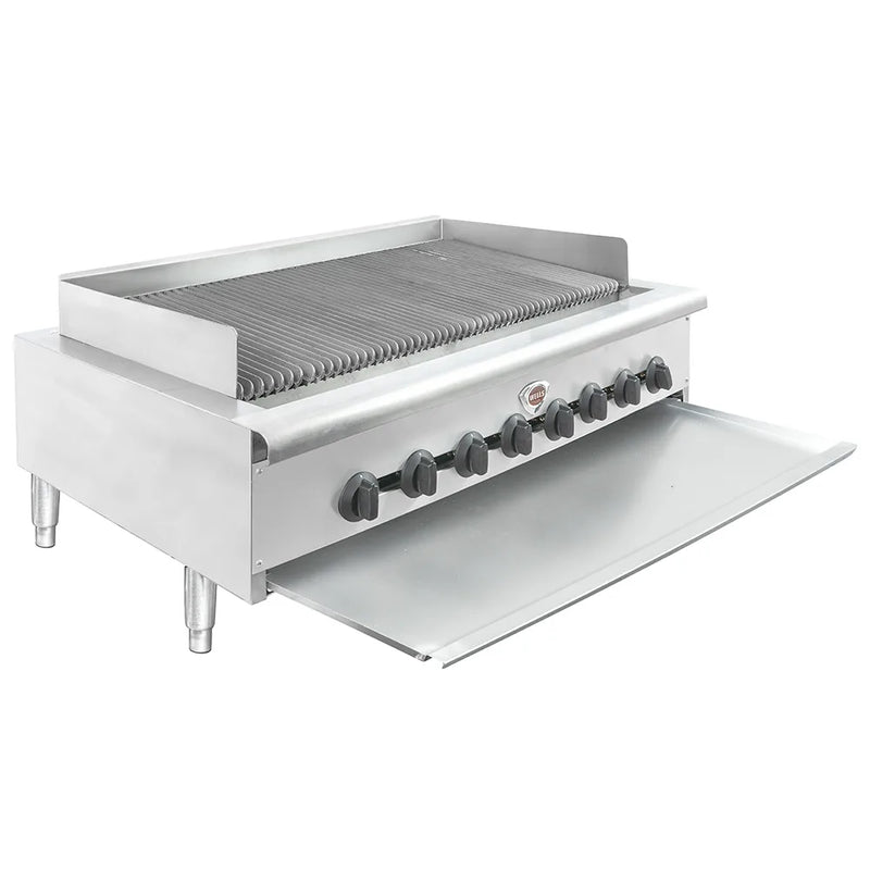 Wells HDCB-4830G Charbroiler, natural gas, countertop, 48" W, manual controls, (8) cast iron radiant burners