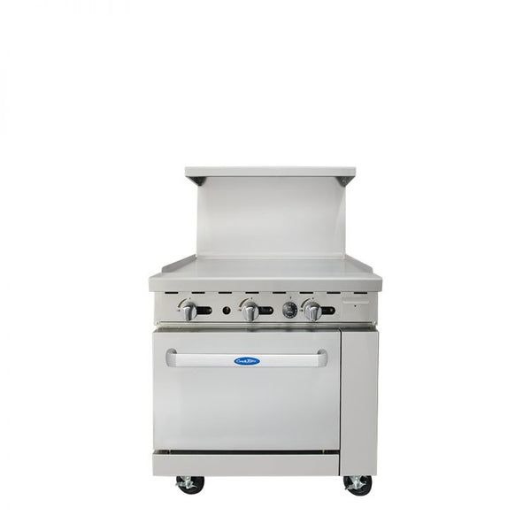 Atosa AGR-36G-LP Cookrite Range, Lp Gas, 36"w X 31"d X 57-3/8"h, Griddle Top, (1) 26-1/2"w Oven, (2)